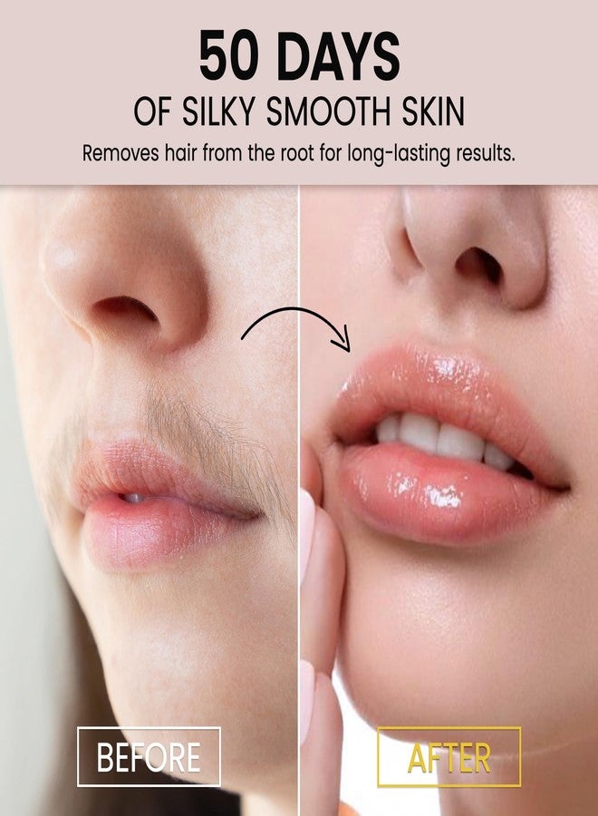 ShineMore Facial Wax Strips for Hair Removal: Fast Working and Gentle for Face, Eyebrow, Upper Lip, Chin - Hypoallergenic for All Skin Types 50 Waxing Strips with 5 Wipes - Image 2