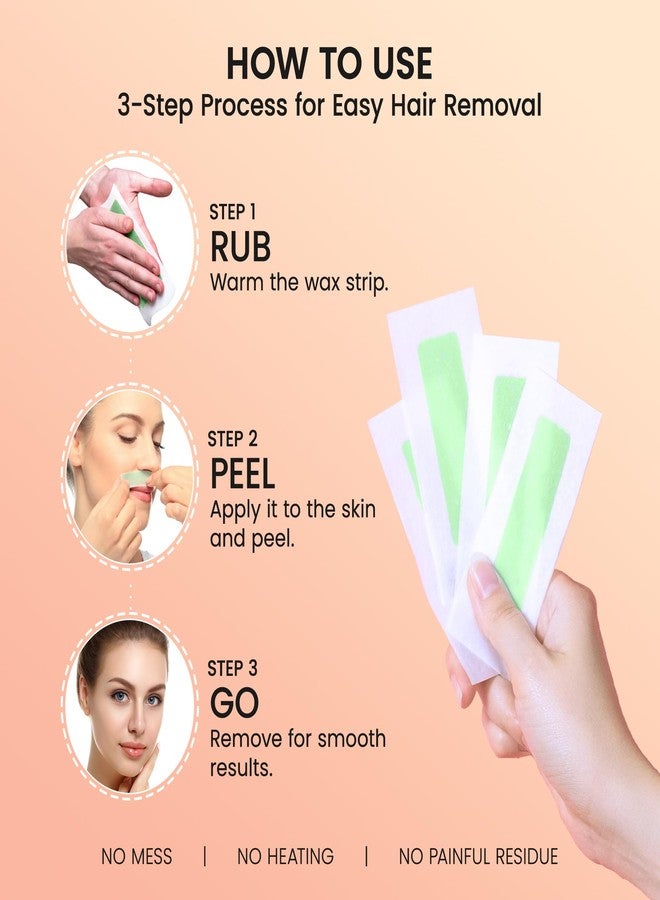 ShineMore Facial Wax Strips for Hair Removal: Fast Working and Gentle for Face, Eyebrow, Upper Lip, Chin - Hypoallergenic for All Skin Types 50 Waxing Strips with 5 Wipes - Image 4