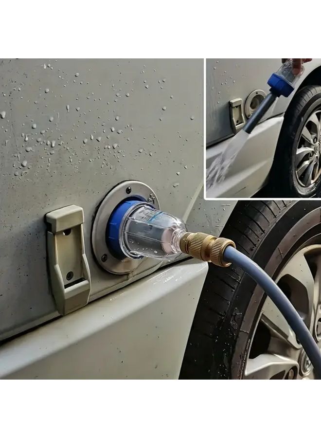 Blue 40 Micron Washable RV Water Filter For Fresh Water Camping Boat Kitchen Bathroom - Image 2