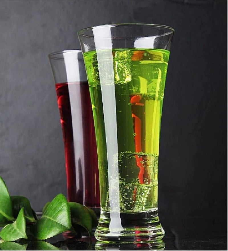 Saaikee Pilsner Glasses Beer Juice Mocktail Lassi Glasses Crystal Glass Tumbler 300 ml Set of 6 - Image 4