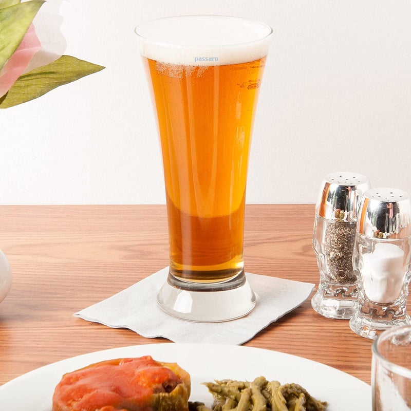 Saaikee Pilsner Glasses Beer Juice Mocktail Lassi Glasses Crystal Glass Tumbler 300 ml Set of 6 - Image 2