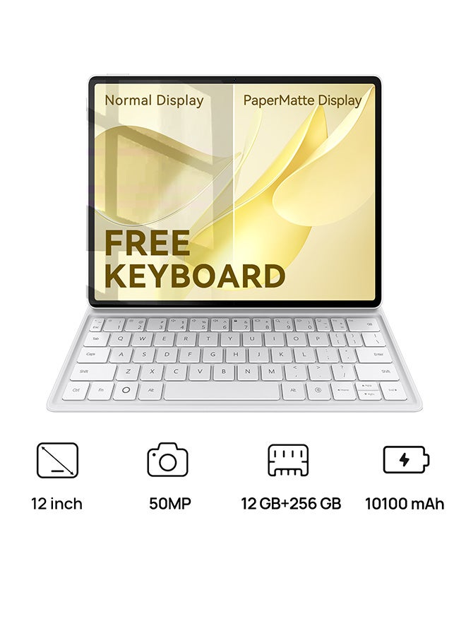 هواوي مات باد 12X إصدار PaperMatte أبيض 12GB 256GB واي فاي - النسخة الشرق أوسطية مع لوحة مفاتيح مجانية - Image 1