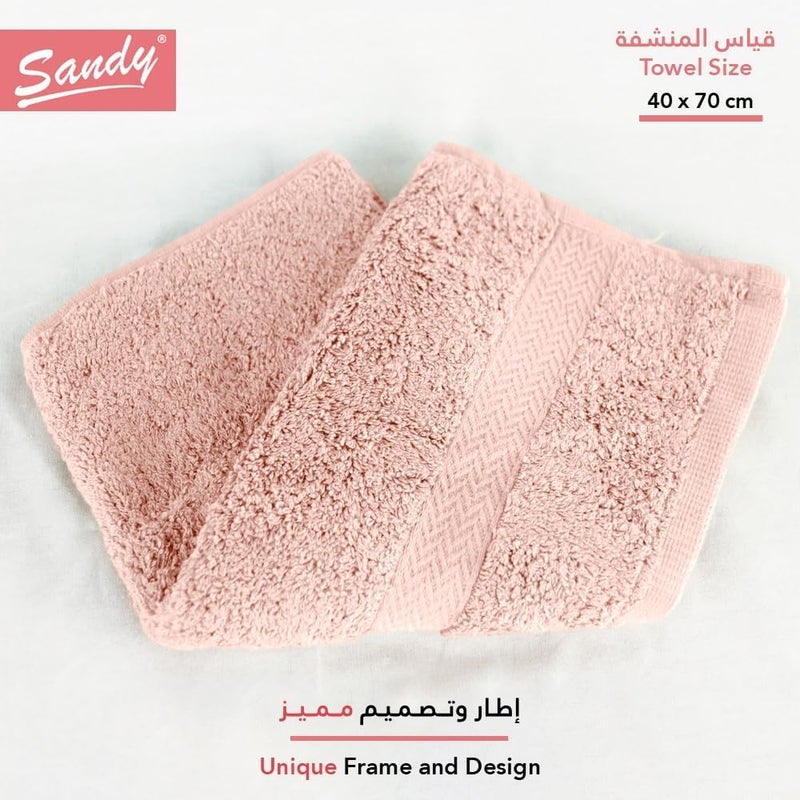 Premium Hotel Quality Hand Towel 100% Cotton Made in Egypt - 600 GSM, Soft Quick Drying and Highly Absorbent (40x70 cm) - Cantaloupe - Image 2