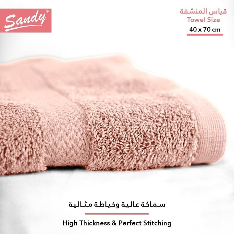 Premium Hotel Quality Hand Towel 100% Cotton Made in Egypt - 600 GSM, Soft Quick Drying and Highly Absorbent (40x70 cm) - Cantaloupe - Image 3