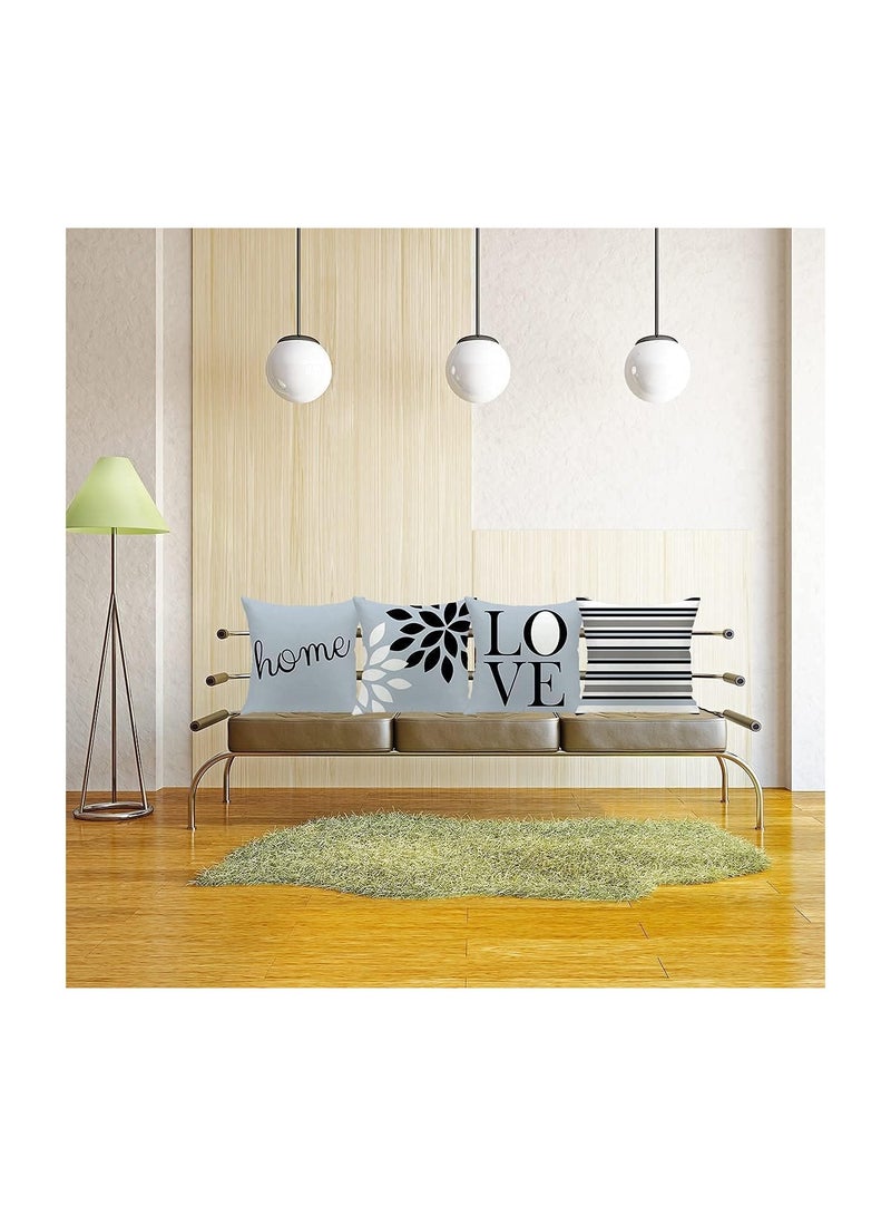 Excefore Throw Pillow Covers Set, Decorative Couch Geometric Pattern Cushion Covers, KASTWAVE Perfect to Outdoor Patio Garden Living Room Sofa Farmhouse Car Chair Home Decor 18 x 18 Cm, 4 Pcs  - Image 3