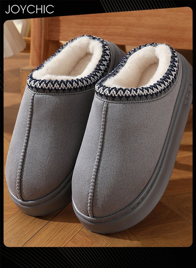 Joychic Ethnic-Style Autumn and Winter Lace-Trimmed Cotton Slippers Indoor Bedroom Outdoor Warm Slippers for Men and Women - Image 3