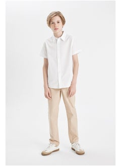 DeFacto Boy Woven Regular Fit Polo Neck Short Sleeve Shirt  - Image 5