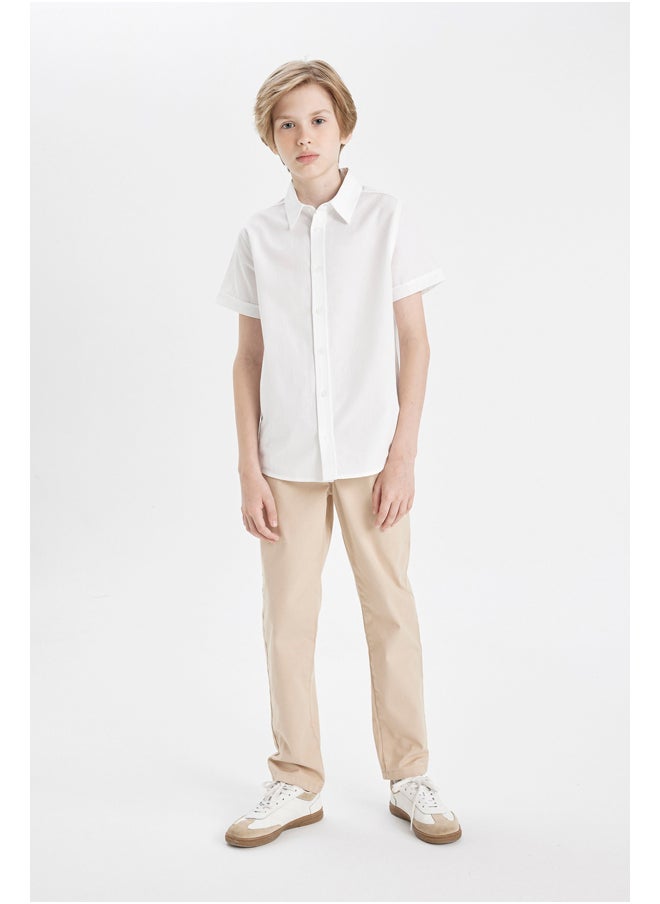 DeFacto Boy Woven Regular Fit Polo Neck Short Sleeve Shirt  - Image 5