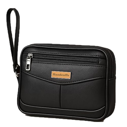 Handcuffs Toiletry Bag for Men | Travel Essentials Kit | Grooming Handbag | Toiletries Shaving Kit | Cosmetics Accessories Pouch | Multipurpose Organizer Bag for Daily Use (Black) - Image 1