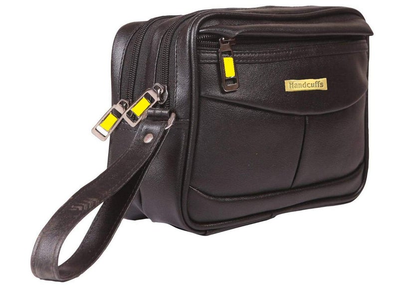 Handcuffs Toiletry Bag for Men | Travel Essentials Kit | Grooming Handbag | Toiletries Shaving Kit | Cosmetics Accessories Pouch | Multipurpose Organizer Bag for Daily Use (Black) - Image 3