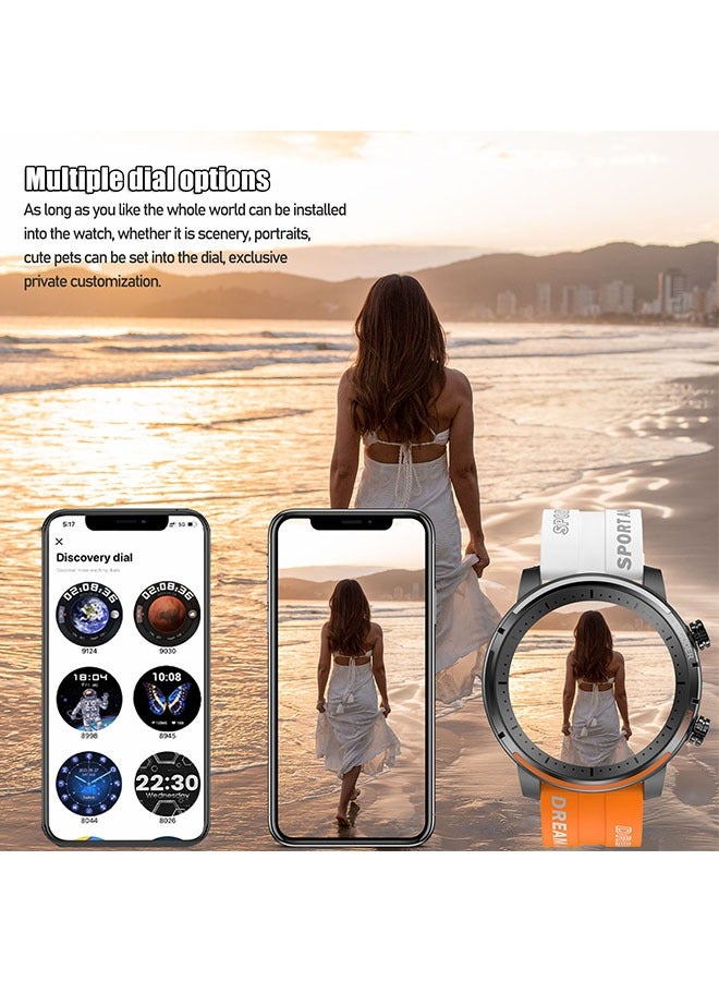 RollsTimi  Smartwatch for Men, 1.3" HD Touch screen Fitness Tracker with Sleep Heart Rate Monitor, 123 Sport Modes, Smartwatch for Android iOS,Orange - Image 2