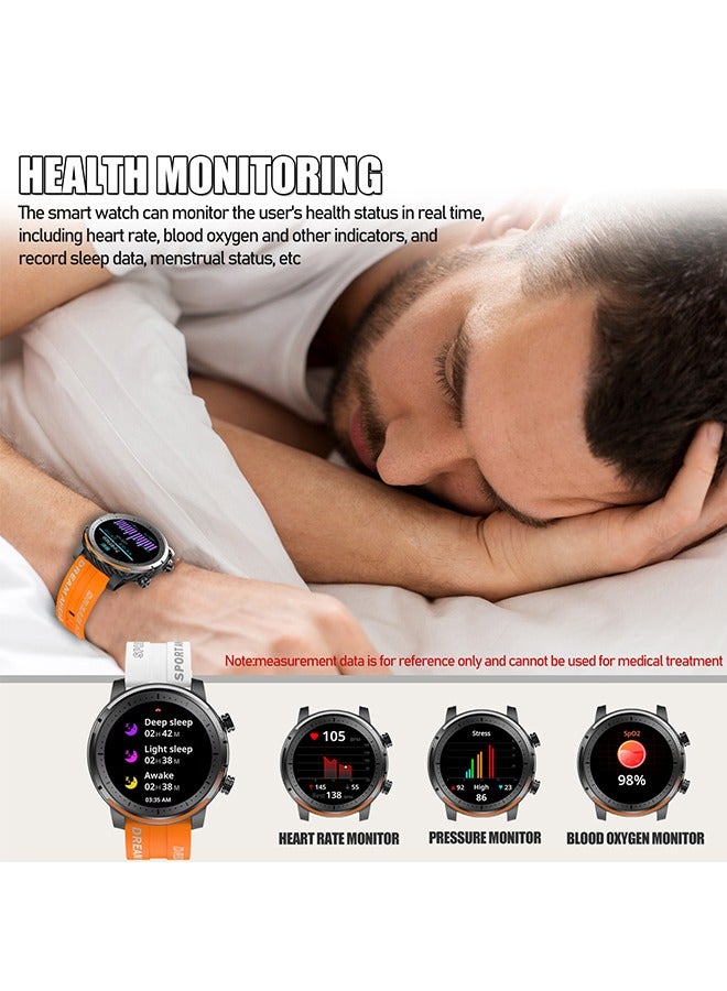 RollsTimi  Smartwatch for Men, 1.3" HD Touch screen Fitness Tracker with Sleep Heart Rate Monitor, 123 Sport Modes, Smartwatch for Android iOS,Orange - Image 3