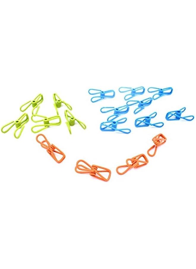 Generic - 30 Pack Metal Multipurpose Colorful Clothespins Hook Holder in Basket for Clothesline Kitchen Bag Sealer - Image 1