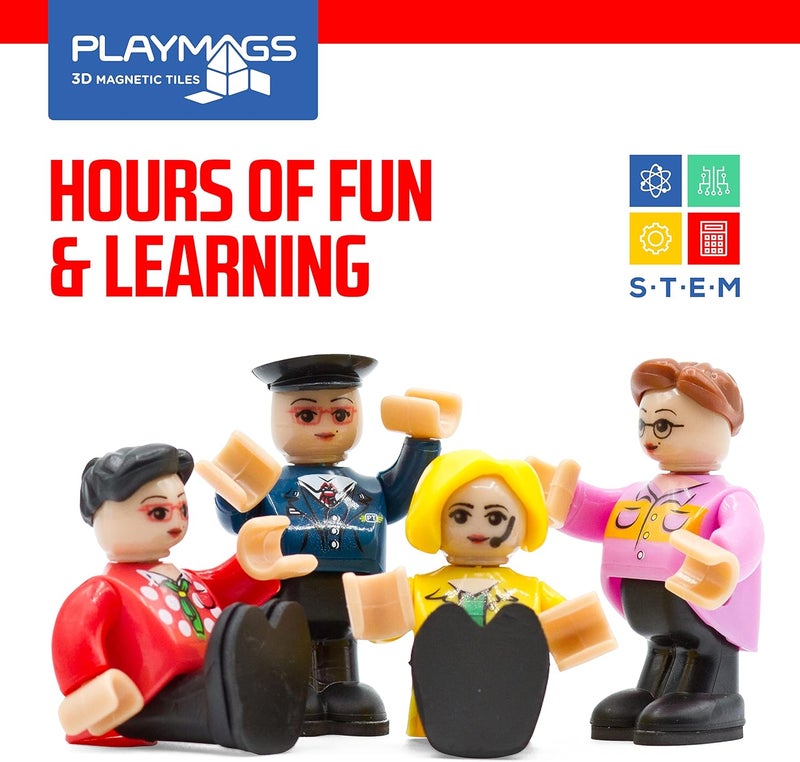 Playmags Magnetic Figures-Community Figures Set of 15 Pieces - Play People Perfect for Magnetic Tiles - STEM Learning Toys Children - Magnetic Tiles Expansion Pack - Image 4