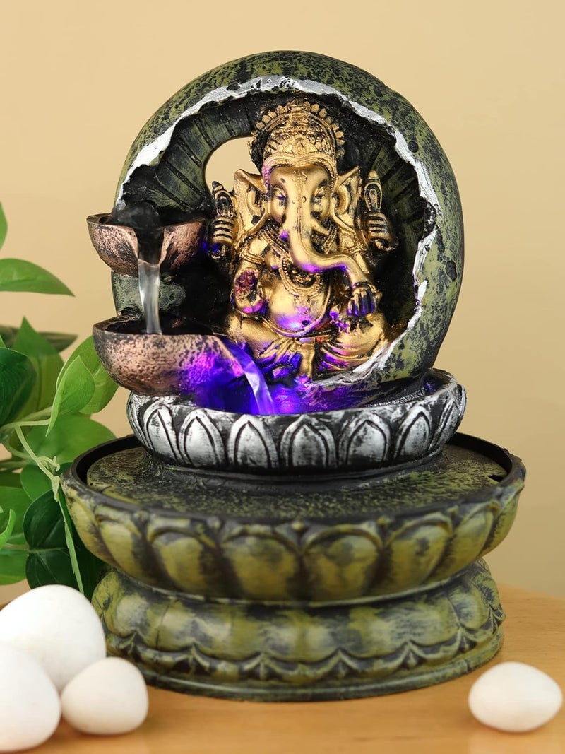 SENTROX Tabletop Indoor Water Fountains for Home Decoration Showpiece Fountain for Living Room, Table Decor, Bedroom, Office | with LED | Made in India (SXFN-1006) - Image 2