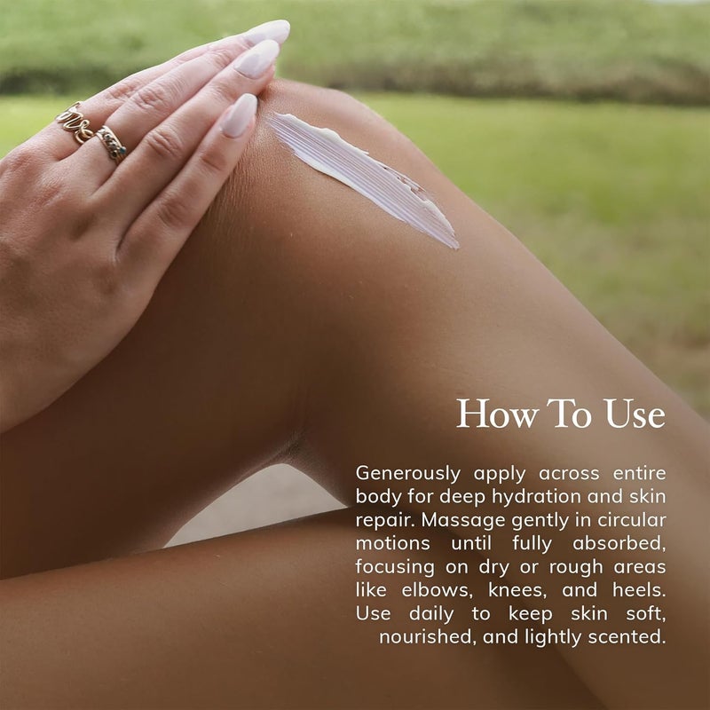 Deep Steep Body Butter Peach Praline The Old Village 6 oz Rich Moisturizer with Ceramides Coconut Oil Argan Oil Aloe Vera Vegan Clean Beauty Smooth Hydrated Skin - Image 5