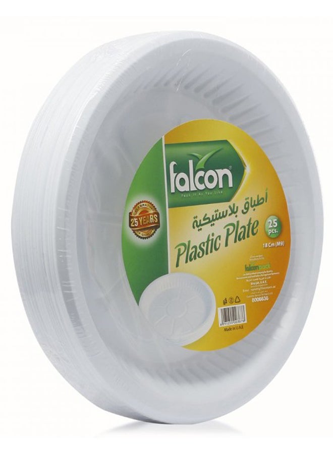 Falcon 25-Piece Disposable Plate Set White - Image 1