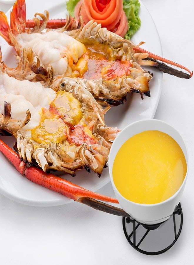 سخان زبدة كبير من لوفان سعة 420 مل، 4 قطع سخانات زبدة للمأكولات البحرية والجبن، مع مجموعة من 20 شمعة صغيرة لإذابة الزبدة والشوكولاتة، مناسب لأعياد الميلاد والذكرى السنوية وعيد الميلاد - أبيض - Image 4