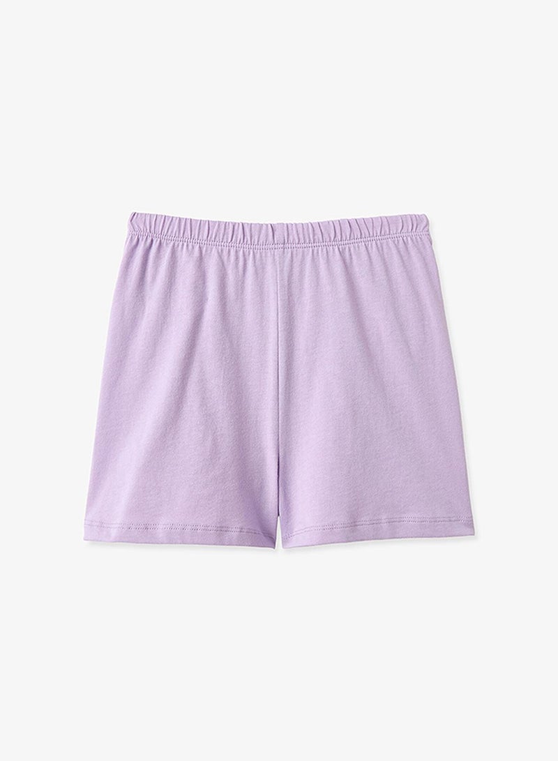 Penti Girl's Cotton Lounge Floral Whispers Shorts Sleeve 2-pack Pajama Set - Lilac - Image 4