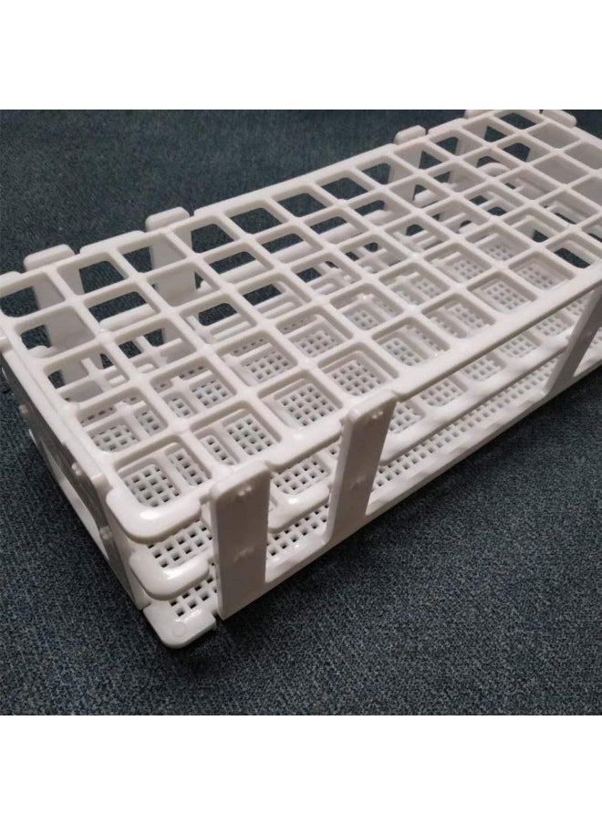 POCOMOCO POCOMOCO 3 Packs Plastic Test Tube Rack, 60 Holes Lab Test Tube Rack Holder for 16mm Test Tubes, White, Detachable (60 Holes)  - Image 1