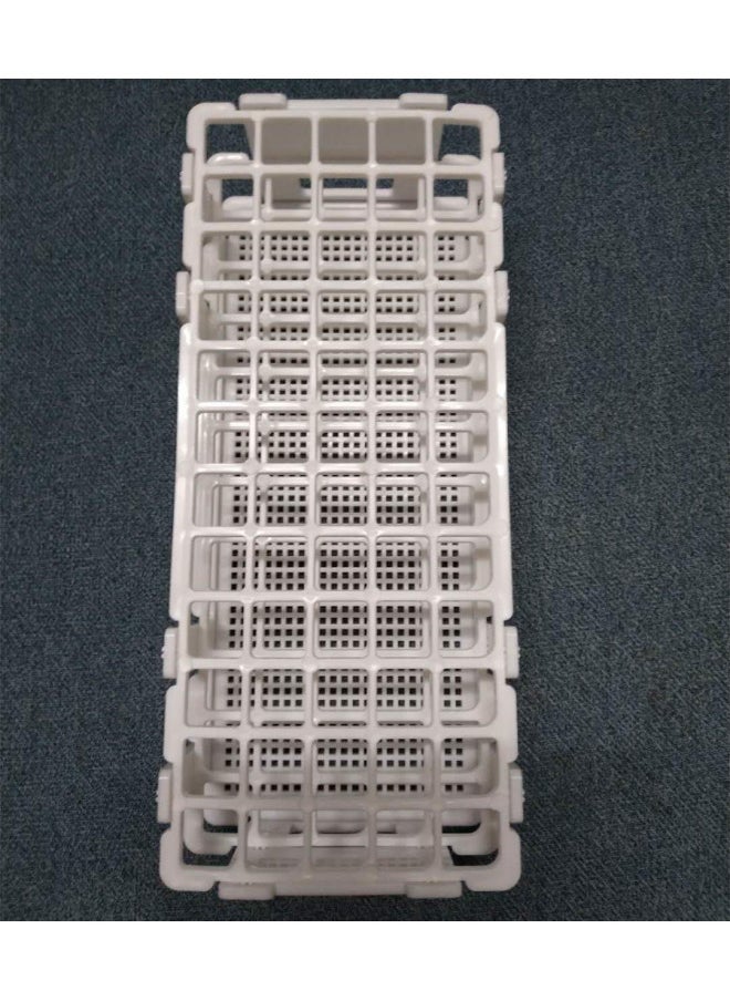 POCOMOCO POCOMOCO 3 Packs Plastic Test Tube Rack, 60 Holes Lab Test Tube Rack Holder for 16mm Test Tubes, White, Detachable (60 Holes)  - Image 2