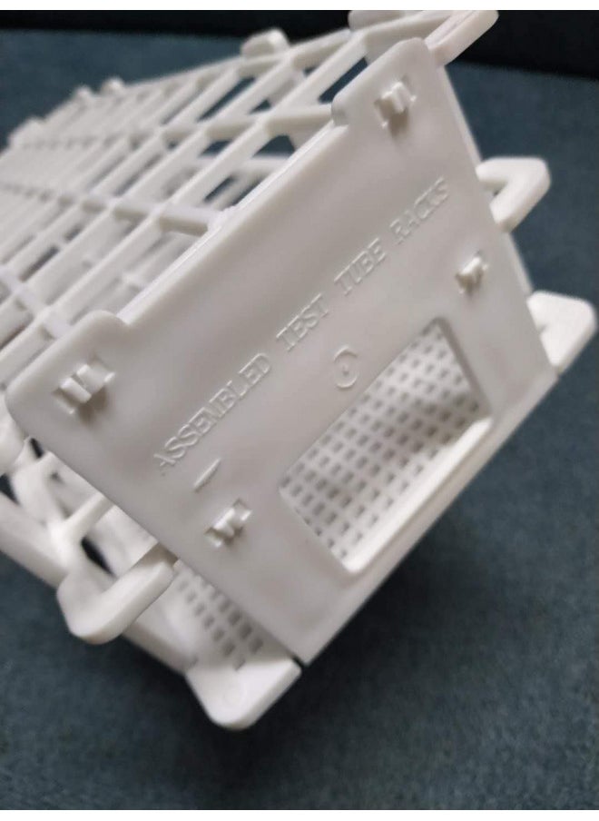 POCOMOCO POCOMOCO 3 Packs Plastic Test Tube Rack, 60 Holes Lab Test Tube Rack Holder for 16mm Test Tubes, White, Detachable (60 Holes)  - Image 4