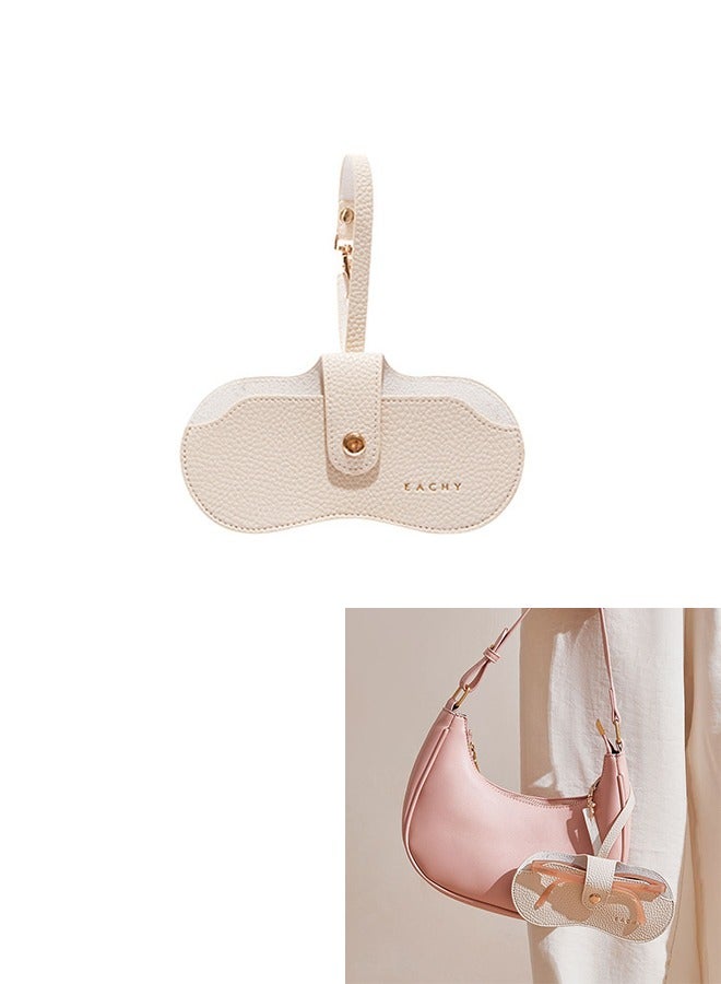 Generic Soft Leather Sunglass Bags Eyeglasses Holder Case Slim Portable Glasses Lightweight with Button Clip Wrist Strap for Women Men Summer Outdoor Travel Supplies  - Image 1