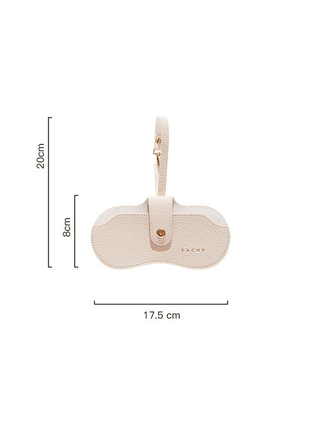 Generic Soft Leather Sunglass Bags Eyeglasses Holder Case Slim Portable Glasses Lightweight with Button Clip Wrist Strap for Women Men Summer Outdoor Travel Supplies  - Image 5