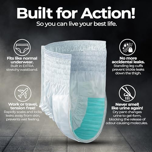 Friends Classic Adult Diaper XXL Size Pants | 30 Count (Double Extra Large) | Waist 34-65 inch | Aloe Vera | Unisex | Quick & Even Absorption | Long Protection hours | Brief-Like Fit | Odour Lock | Leakproof | Elastic Waist & Anti-Bacterial Absorbent Core - Image 5
