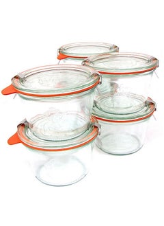 Weck Weck 741 - 0.25 Liter Mold Jars with Lids - 6 Rings and 12 Clamps  - Image 1