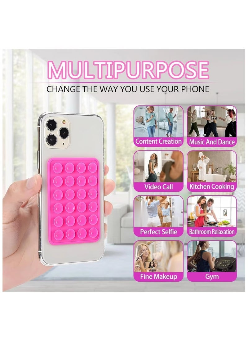 Silicone Suction Phone Case Mount, Non Slip Sticky Phone Grip for Cellphone for Strong Grip Holder for Selfies and Videos (Turquoise )