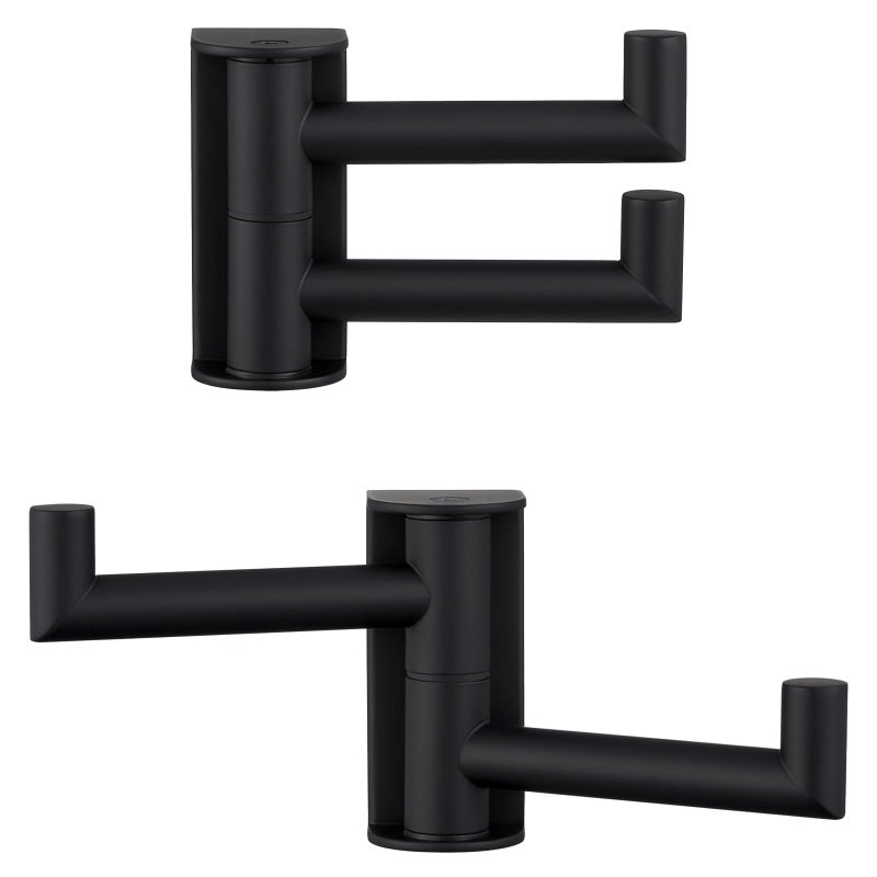 Angle Simple Swivel Towel Hook Matte Black 2 Pack 304 Stainless Steel Double Robe Hook for Bathroom - Image 2