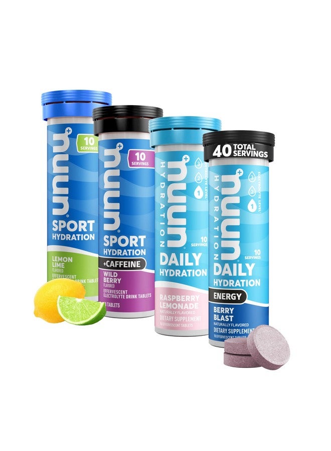 Nuun Hydration Electrolyte Tablets - Dissolvable in Water, Complete Pack | 5 Essential Electrolytes for Hydration | 1g Sugar Drink Mix | Vegan, Non-GMO | 4 Pack (40 Total Servings) - Image 1