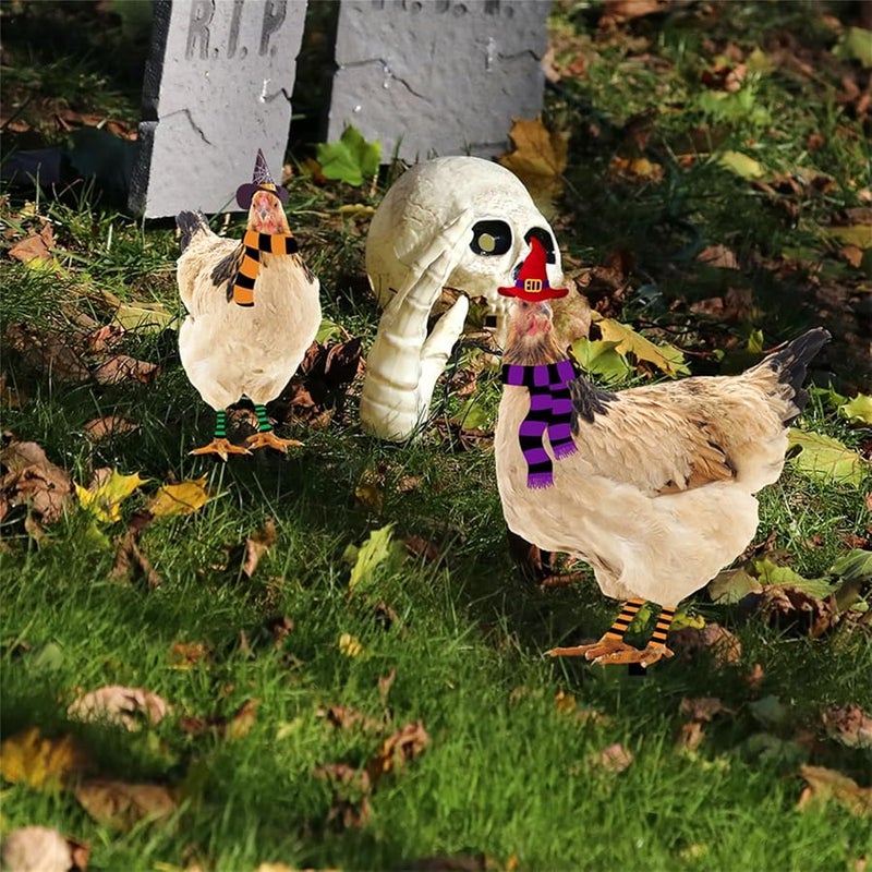 ديكور حديقة حامل ساحة دجاج الهالوين لافتة حيوان خارجية Tyu210b ملون - Image 5