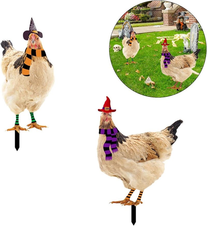 ديكور حديقة حامل ساحة دجاج الهالوين لافتة حيوان خارجية Tyu210b ملون - Image 3