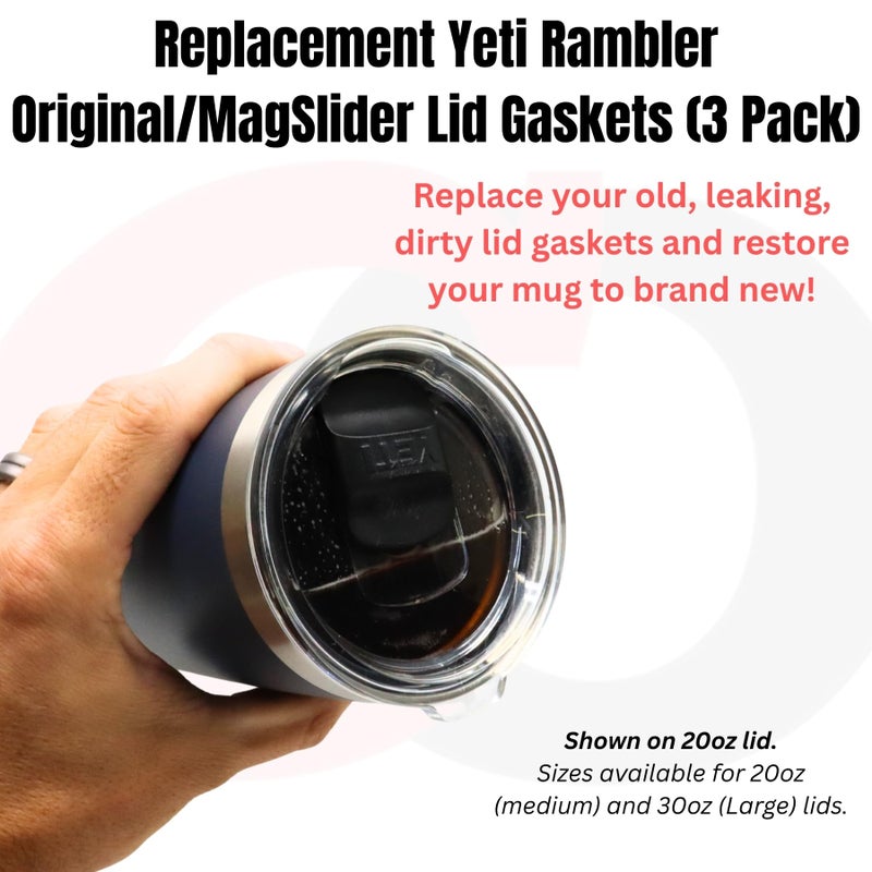 Captain O-Ring â€“ Replacement Lid Seal Gaskets for Yeti Stainless Steel Insulated Tumbler Mugs (3 Pack) [30 oz Lid Size] - Image 5