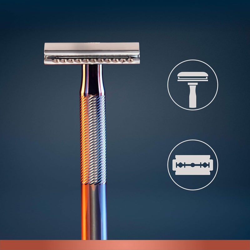 كينج سي جيليت King C. Gillette ماكينة حلاقة آمنة ذات حدين للرجال + 5 شفرات 77 جرام - Image 4