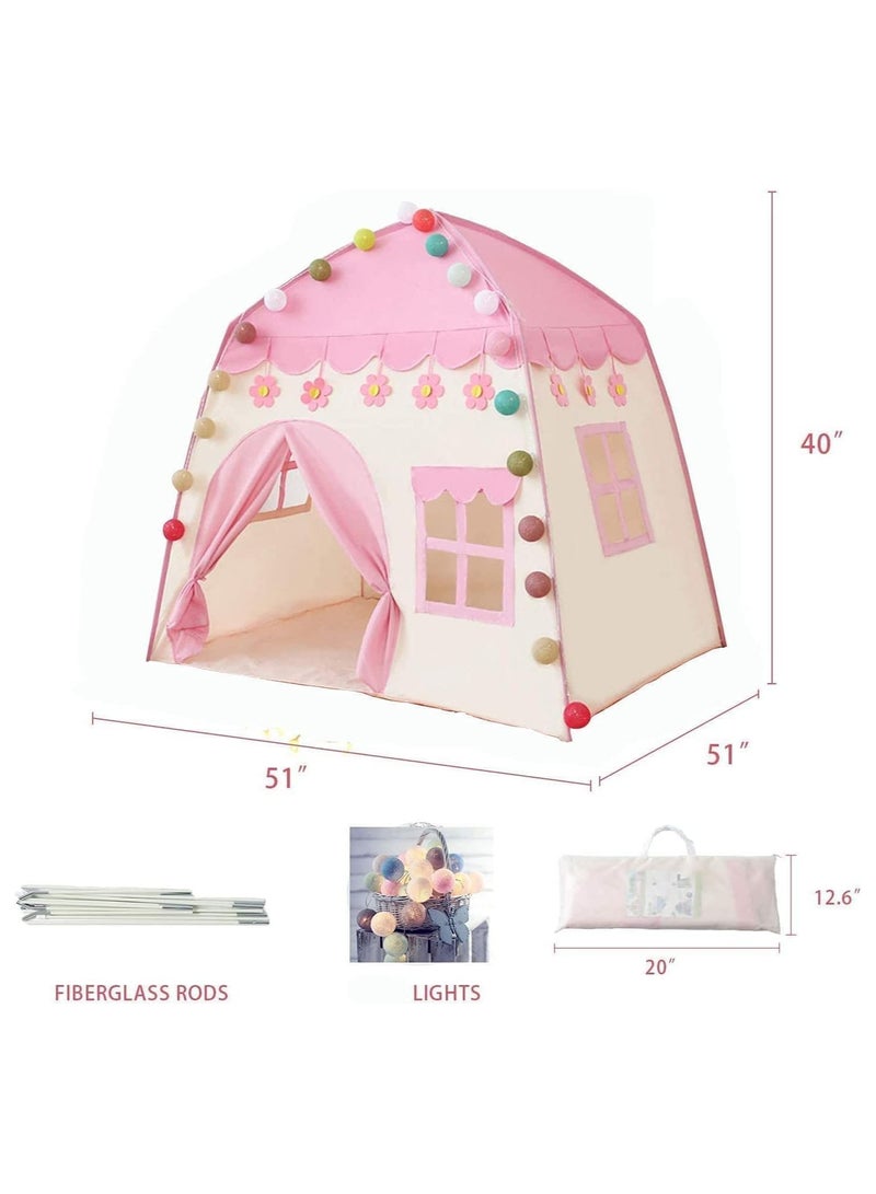 BLOOMING TIME Princess Tent Girls Playhouse Kids Castle Play Tent for Children Indoor and Outdoor Play - Image 3