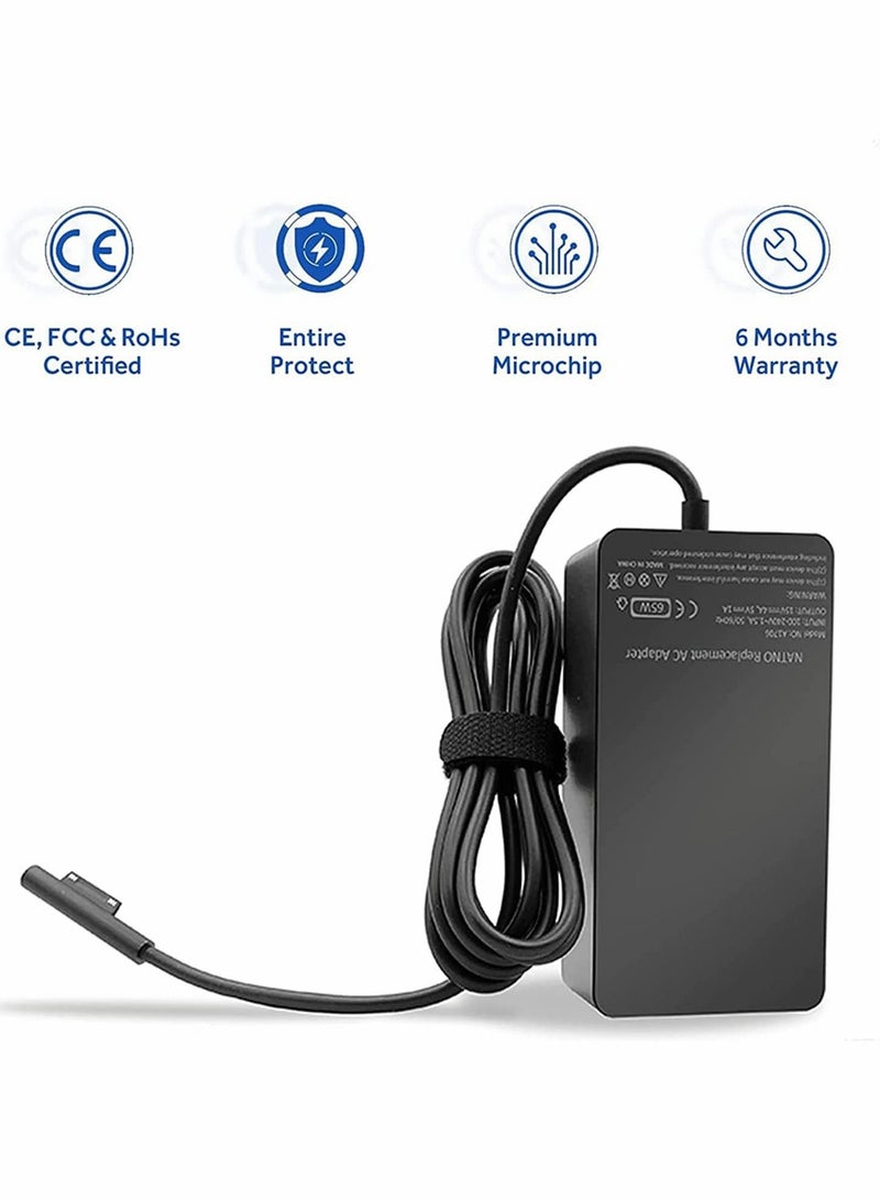 Excefore 65W Power Adapter for Surface Pro, AC Power Supply Charging Cable, UK Plug Additional USB Port, Surface Charger Compatible for Microsoft Surface Pro X 7/6/5/4/3, Surface Laptop, Surface Book - Image 3