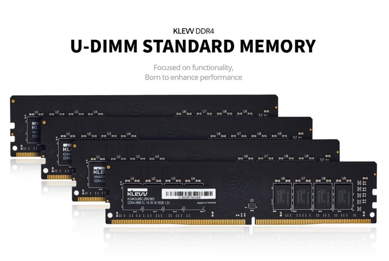 klevv ذاكرة رام كليف DDR4 16GB (1x16GB) 3200MHz CL22 1.2V UDIMM لسطح المكتب بشريحة SK Hynix (KD4AGUA80-32N220A) - Image 2