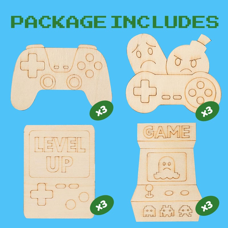 GOGREENWOVEN Video Game Party Favors - 12 PCS Gamer Birthday Party Supplies - Gaming Bubbles & Paint Crafts - Game On Birthday Decorations Goodie Bags Gifts Prizes - Image 3