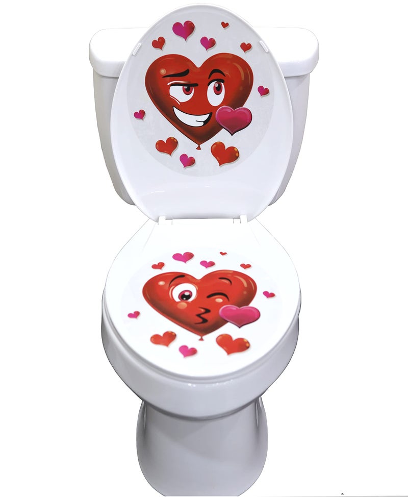 Iconikal 2Piece Toilet Seat Cling Decoration Set Valentines