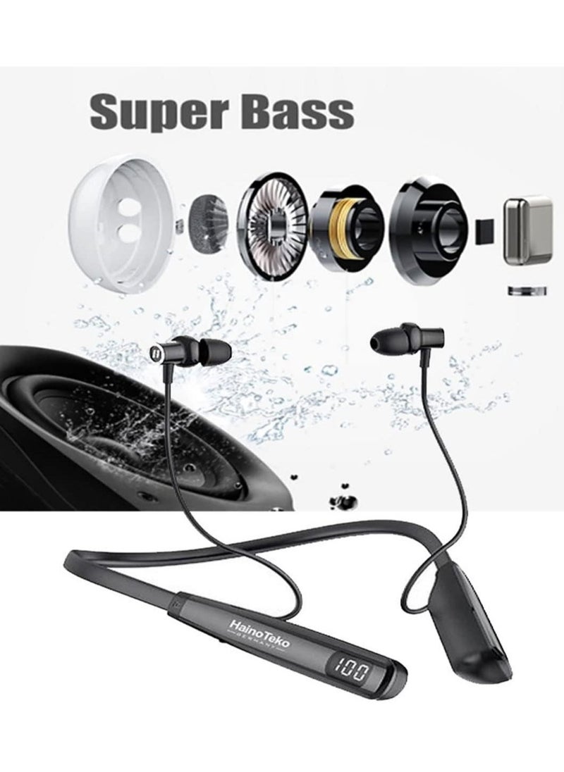 JAJEEK "2024 Wireless Bluetooth Neckband Earphones – Comfortable and Secure Fit, Long Battery Life, Deep Bass, Sweatproof Sports Headphones" - Image 2