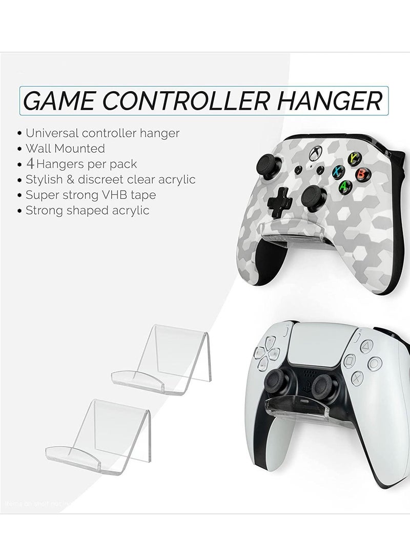 Game Controller Wall Mount Holder Stand (4 Pack) For Xbox One Ps4 Ps5 Steam Switch Pc Universal Gamepad Accessories - Image 3