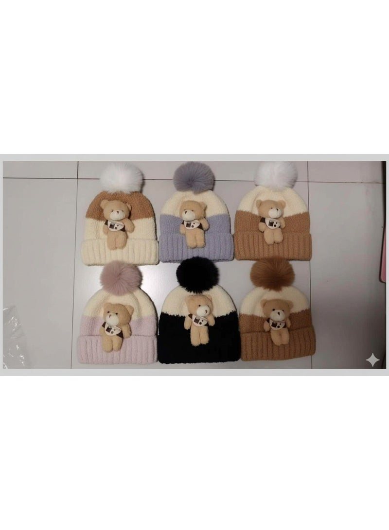 Cute Bear Winter Hat for Kids! Adorable and cute design with pop-out ears and a smiling bear face, suitable for boys and girls from infancy up to approximately 6 years old. Perfect for everyday outings or playing outdoors during winter. Easy to wear and gives your child a fun and adorable look. - Image 3