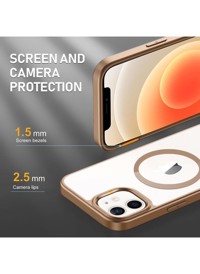 أكاليكس جراب مغناطيسي شفاف لهاتف iPhone 13 Pro Max، متوافق مع MagSafe، غطاء فاخر مطلي، جراب هاتف واقي شفاف ناعم من مادة TPU مقاوم للصدمات (تيتانيوم صحراوي) - Image 4