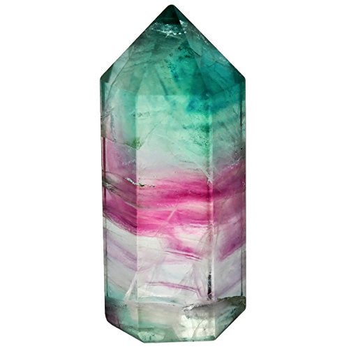 SUNYIK Natural Fluorite Gemstone Self Standing 6 Facet Single Point Healing Chakra Figurine Sphere Home Decor152