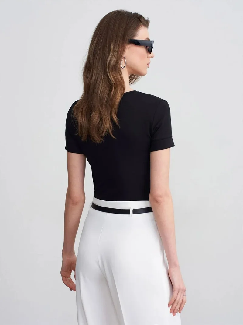 ديلفين Dilvin Women's Slim Fit Crew Neck T-Shirt
