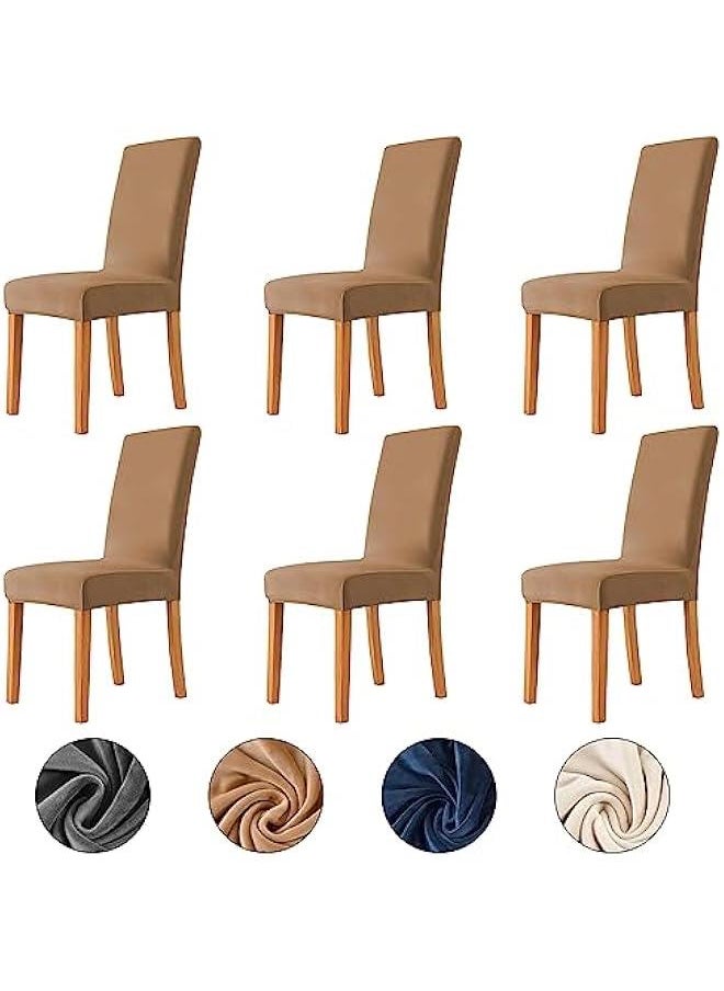 Dining Chair Slipcovers, Velvet Dining Room Chair Cover Set of 6, Stretch Velvet Fabric Chair Slipcover Removable Washable Chair Protector for Home, Restaurant, Banquet - (6 Pack, Camel) - pzsku/ZD0DFD4BAEEEA514D8AA8Z/45/_/1723623563/62a42d86-dc4d-447a-b817-6238106e53e4