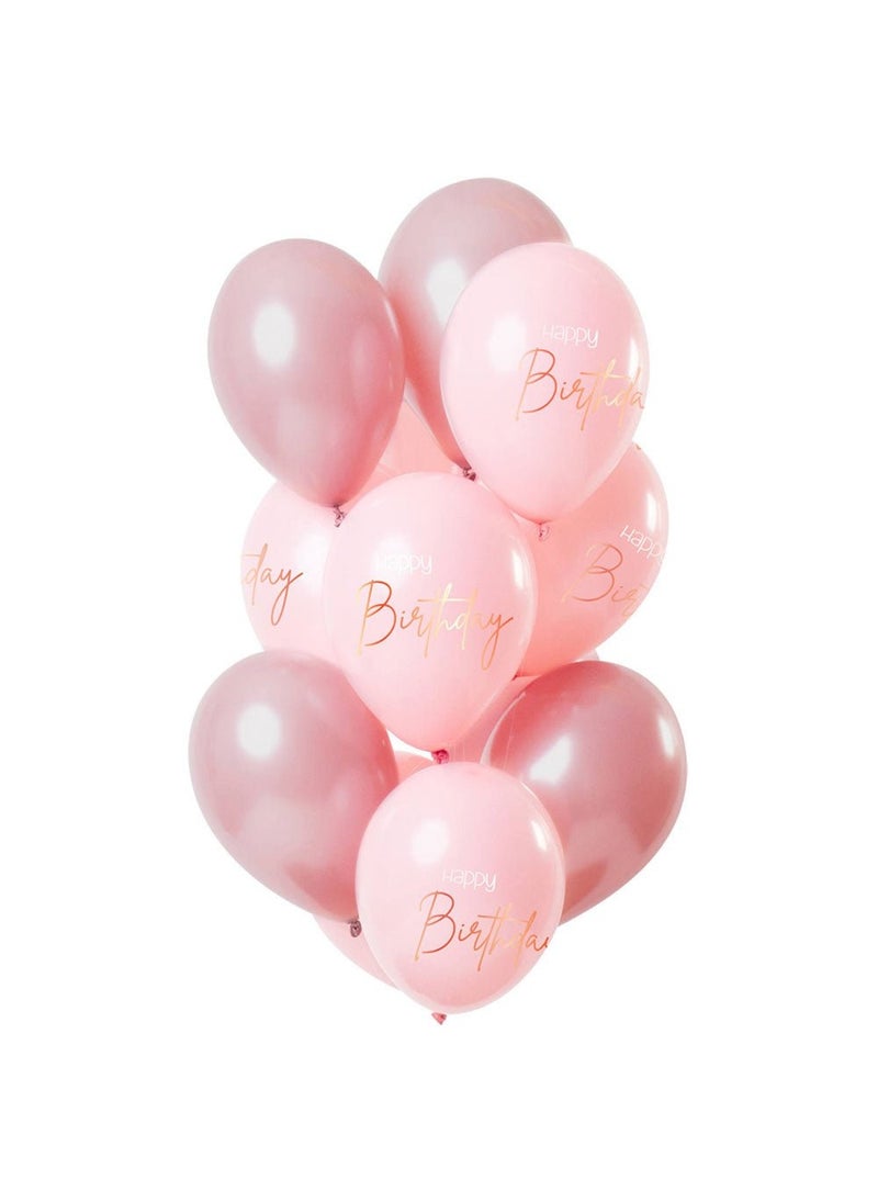 Folat Happy Birthday Balloons Pink 30 cm 12-pack